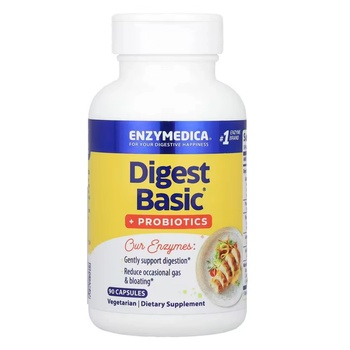 Enzymedica Digest Basic + Probiotics, Храносмилателни ензими с пробиотици, 90 капсули