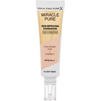 MAX Factor Miracle Pure Skin-Improving Foundation SPF30 подхранващ и хидратиращ фон дьо тен 30 ml нюанс 32 Light Beige