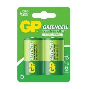 GP Batteries Цинк карбонова батерия GP R20, Greencell 13G-U2, 1.5V, 2 бр. в опаковка, блистер, GP-BM-13G-U2