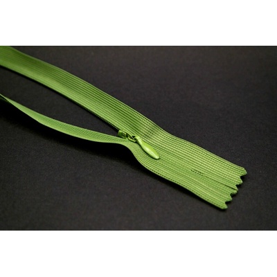 Nedeliteľný skrytý zips (3mm) rôzne farby - dĺžka 18 cm - 60 cm 18 cm Jarná zelená