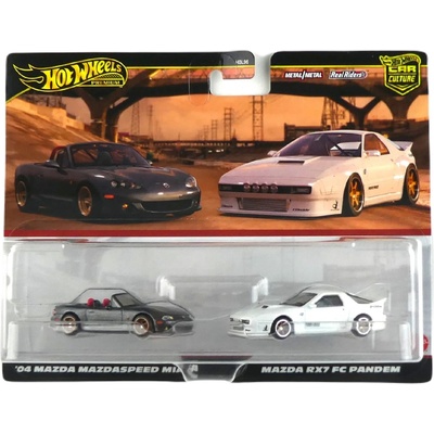 Mattel Hot Wheels Premium 2-Pack '04 Mazda Mazdaspeed Miata / Mazda RX7 FC Pandem