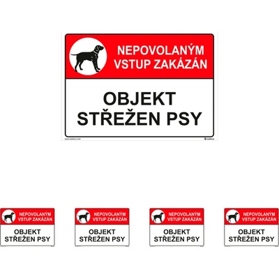 Walteco Objekt strážený psami 210x148mm, formát A5, plastová tabuľka Množstvo: 5 ks , 20118BP1