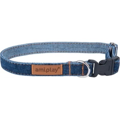 amiplay Denim Jeans Collar - нашийник за куче - ДЪНКИ, размер S - обиколка 20-35 см, ширина 10 мм - Полша - 271579