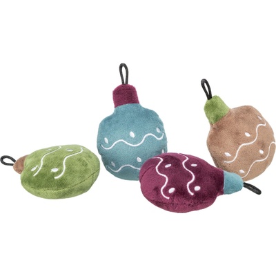 Trixie Xmas Tree Ball, vianočná banka, plyšová hračka s catnipom, 10 cm