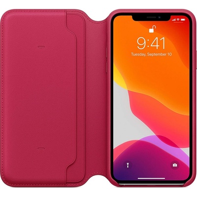 Apple Kožené Folio iPhone 11 Pro Max Raspberry MY1N2ZM/A