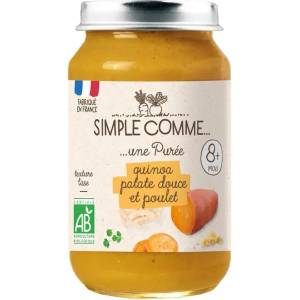 Simple Comme Био зеленчуково пюре Simple Comme - С пилешко, киноа и сладък картоф, 8 м+, 200 g (3288131900698) - baby