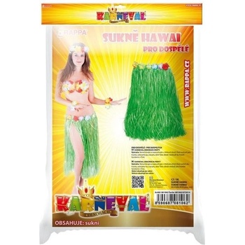 Rappa sukňa Hawaii dospelá 72 cm zelená