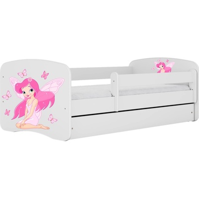 Kocot Kids Babydreams víla s motýlky bílá se šuplíky s matrací