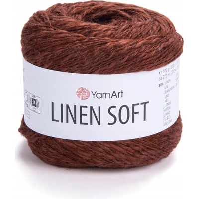 Priadza YarnArt Linen Soft / 100 g / viskóza ľan bavlna / 7309 / gaštan