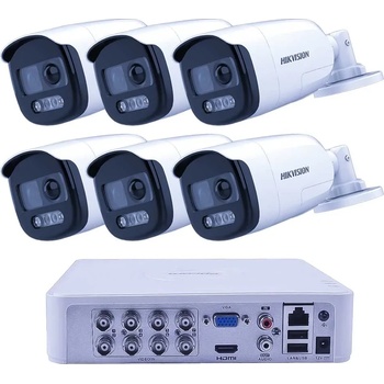 HIKVISION Комплект 6 Камери Hikvision ZK61740E с PIR Аларма и Цветно Виждане 40m (ZK61740E)