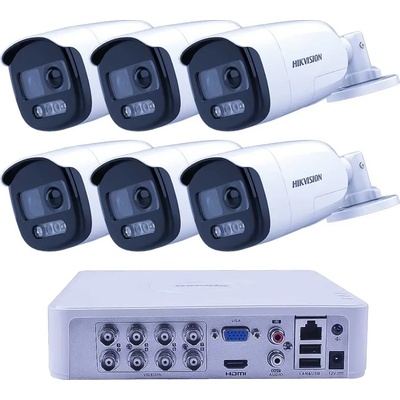 HIKVISION Комплект 6 Камери Hikvision ZK61740E с PIR Аларма и Цветно Виждане 40m (ZK61740E)