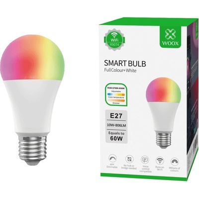 WOOX смарт крушка Light - R9074 - WiFi Smart E27 LED Bulb RGB+White, 10W/60W, 806lm (R9074)
