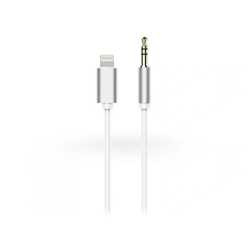 Haffner Lightning - 3, 5 mm jack audio kábel 1 m-es vezetékkel - fehér/ezüst (PT-5300) (PT-5300) (PT-5300)