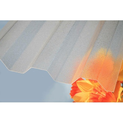 Lanit Plast Polykarbonátová trapézová deska Marlon CSE Original 76/16 s hrubší krupičkou 1,06 x 2 m čirá 1 ks