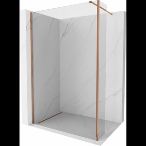 Mexen Kioto стена за душ Walk-in 170 x 40 см, прозрачна, розово злато - 800-170-212-60-00-040 (800-170-212-60-00-040)
