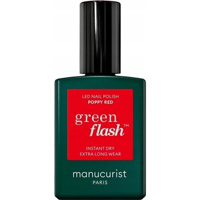 Manucurist Green Flash LED Gel lak Poppy Red 15 ml