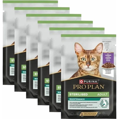 PRO PLAN Sterilised Maintenance s kachnou v omáčce 6 x 85 g