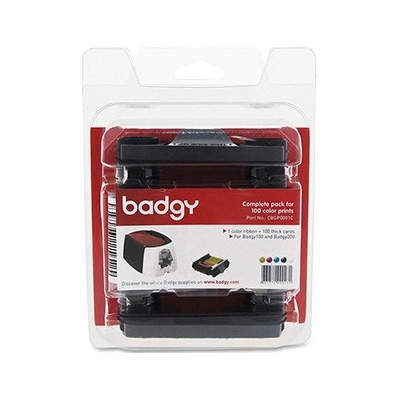 Badgy originální páska do tiskárny karet, CBGP0001C, barevná, Badgy + 100ks karet pro potisk,typ