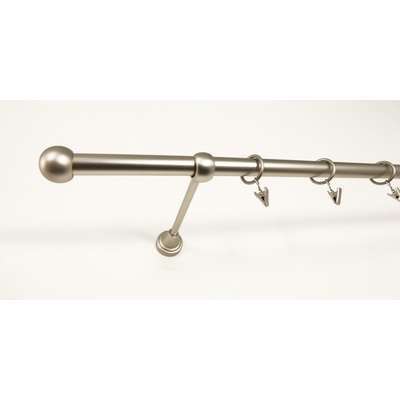 Garol Kovová garnýž Koule decorative jednořadá stříbrná 120 cm