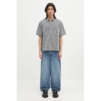 No Problemo Памучна тениска с яка No Problemo Mini Problemo SS Work Shirt - Denim (NP4011303)