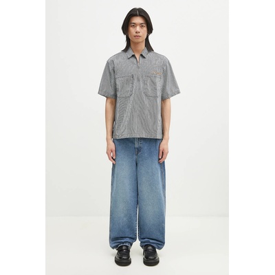 No Problemo Памучна тениска с яка No Problemo Mini Problemo SS Work Shirt - Denim (NP4011303)