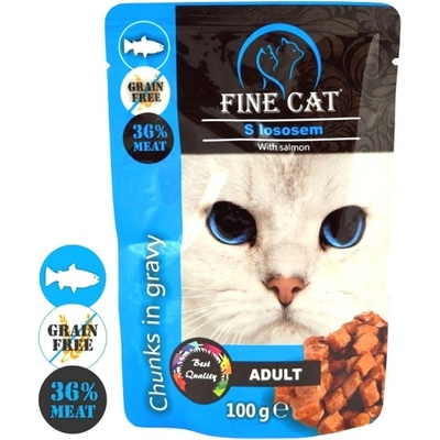 Fine Cat Grain Free Adult losos v omáčke 100 g