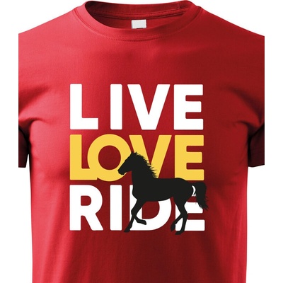 dětské tričko Live love ride červená