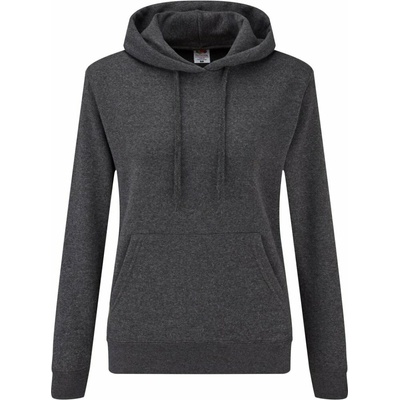 F.O.L. Classic Lady-Fit Hooded Sweat dark heather grey