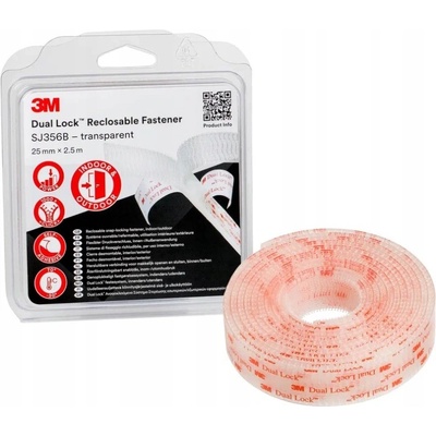 3M rozoberateľný spojovací systém Dual Lock SJ3560, transparentný, 25 mm x 45,7 m