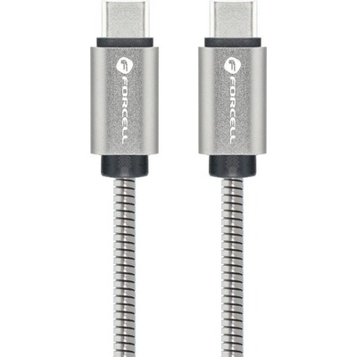 Forcell Кабел Forcell - F-Energy Metal, C237, USB-C/USB-C, 60W, 1 m, сребрист (5903396274480)