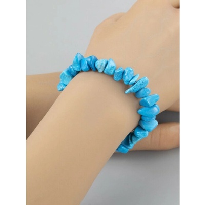 Prosperk náramek z nepravidelných korálků barveného nerostu tyrkysový S5376