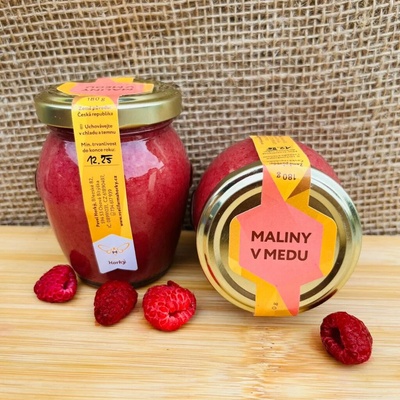 Včelí farma Horký Maliny v medu 180 g
