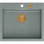 Quadron Unique Morgan 110 вградена композитна мивка сива - медна 57x50 см (HB8304U5-C1_P2O) Мивка за вграждане