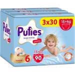 pufies Пелени гащи Pufies Supreme - Размер 6 Extra Large, 90 броя, 15+ kg, 3 x Value Pack (54000280) - baby