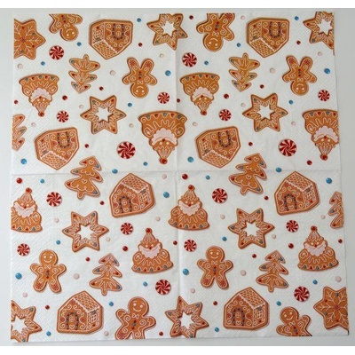 Ubrousek na decoupage Zima a Vánoce Malované perníčky – Zboží Dáma