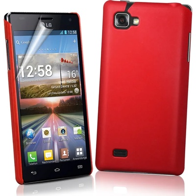 LG Optimus 4X HD P880 Твърд Калъф Червен + Протектор