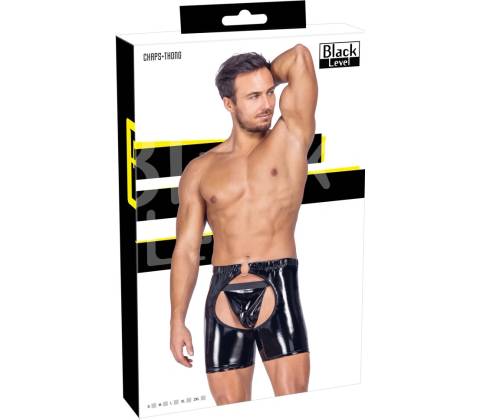 Black Level Vinyl Crotchless & Backless Chaps & String