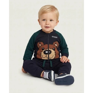 Guess Бебешки спортен комплект Guess Eco Bear от две части - Тъмносин и петрол