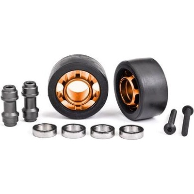 Traxxas колело за wheelie комплект алуминиево оранжево анодирано (2)