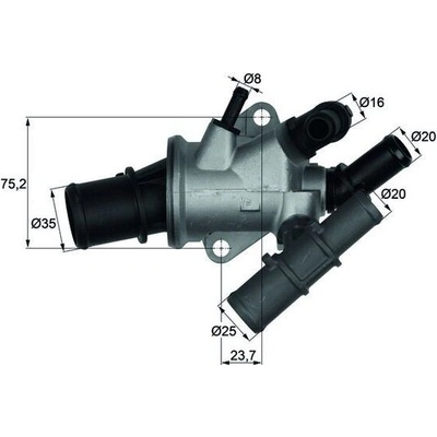 Termostat, chladivo MAHLE TI 165 88