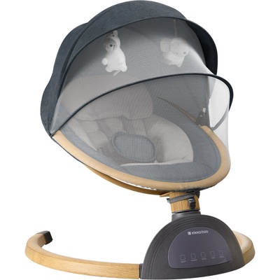 KikkaBoo Houpací lehátko elektrické Ashlee Dark Grey