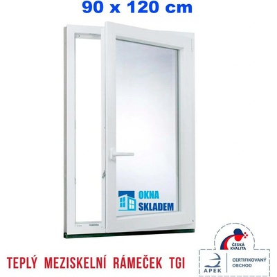 ERKADO 900 x 1200 mm Bílé / Antracit otevíravé i sklopné pravé