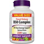 Webber Naturals Енергия, мозъчна дейност и сърдечно-съдова система - Витамин В50 Комплекс, 220 таблетки (3690 wn)