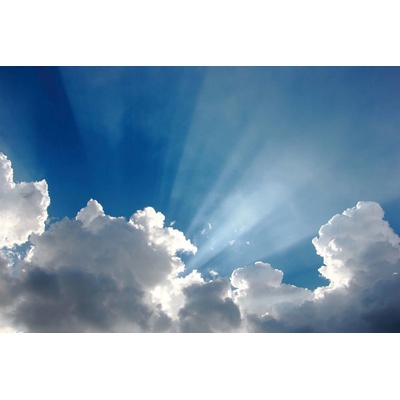 DIMEX ART Флизелинов фототапет слънчеви лъчи в небето 375 x 250 см