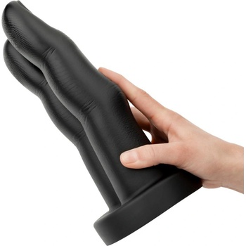 BUTTR Victory Double Finger Butt Plug Black