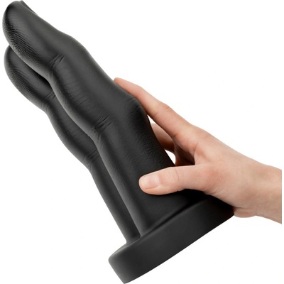 BUTTR Victory Double Finger Butt Plug Black