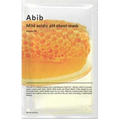 Abib Mild Acidic pH Sheet Mask Honey Fit Hydratačná a upokojujúca plátienková maska 30 ml