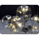 Solight sada LED vianočných gulí s hviezdami veľ. 8cm 6ks 30LED časovač tester 3xAA USB
