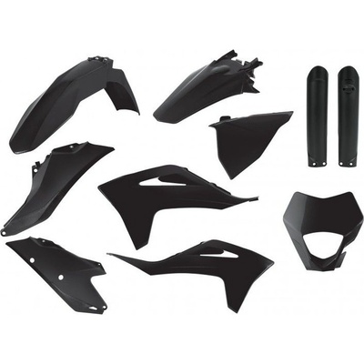 POLISPORT kompletní sada plastů GAS GAS EC 250/300 TPI 21-23; EC-F 250/350 21-23 v sadě kryt světla (8668300004) a kryty tlumičů (8398600011) barva černá