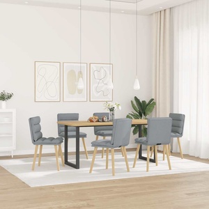 vidaXL Трапезни столове, 6 бр, светлосиви, плат (3315663)